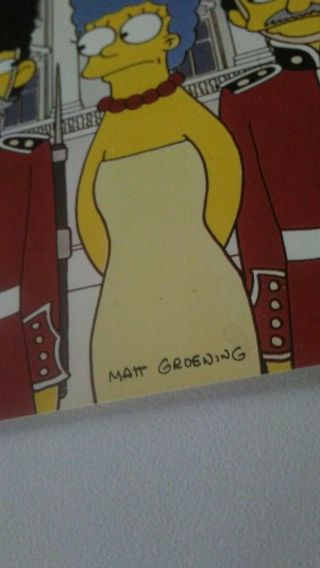 MATT GROENING THE SIMPSONS BART MARGE AND THE PALACE GUARDS POSTCARD CHRISTIES 2