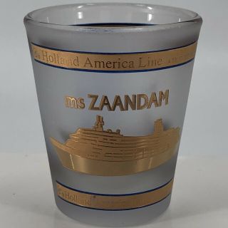 Holland America Lines ms Zaandam Souvenir Frosted Shot Glass - Cruise Ship 2