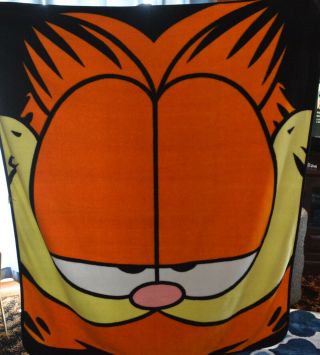 Garfield The Cat Fleece Blanket Throw 52” X 60” Paws Inc Plush Soft