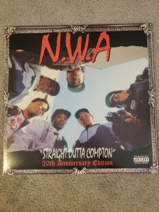 Nwa Straight Outta Compton 20th Anniversary Edition Vinyl Record 2xlp Great Con