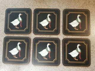 Vintage Pimpernel Coasters Set Of 6 Christmas Goose No Box
