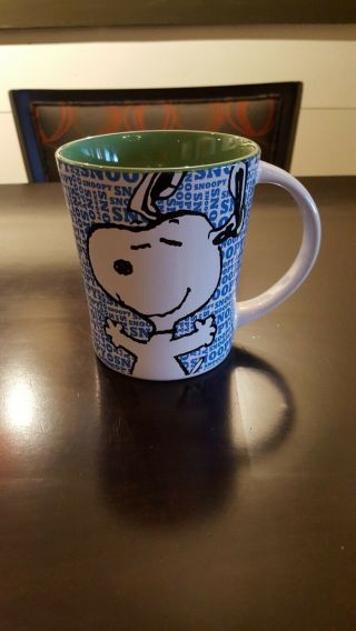 Peanuts Snoopy Coffee Mug By Gibson White Blue