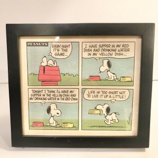 Hallmark Snoopy Peanuts Framed Comic Strip Panel Picture - “life’s Too Short”