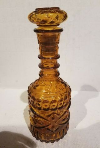 Vintage Jim Beam Gold Amber Glass Liquor Decanter Bottle