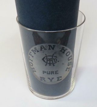 Antique Etched Advertising Shot Glass - Hoffman House Pure Rye