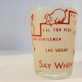Vintage 4oz Federal Shot Glass Frosted Say When Las Vegas Rabbit Pig Jackass