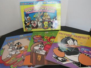 Baby Looney Tunes Port - A - Story Pack 3 Big Face Board Books In Carrying Case