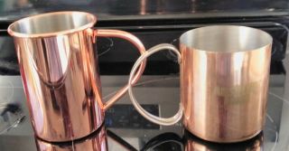 Sobieski & Absolut Mule Vodka Mugs Copper Plated Stainless Steel 2 Patina