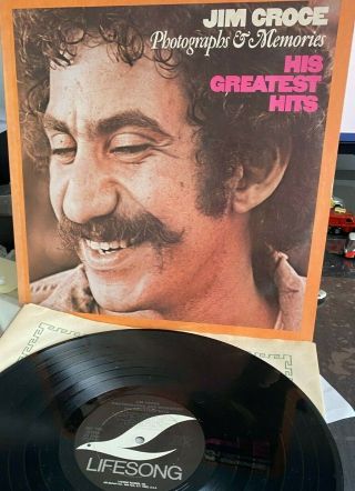 Jim Croce Lp Photographs And Memories His Greatest Hits 1974 Lifesong Vinyl N/m