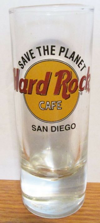 Hard Rock Cafe San Diego Save The Planet Black Letters 4 " Shot Glass