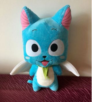 Anime Fairy Tail Blue Cat Cute Happy Cartoon Doll Plush Soft Toys Gift 12