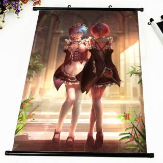 Loli Anime Poster Re Zero Rem Ram Sexy Home Decor Cute Wall Scroll 60 90cm Gxa8