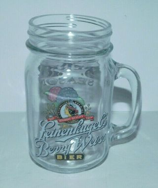 Leinenkugels 2005 Berry Weiss Beer Glass Mug Mason Jar With Handle