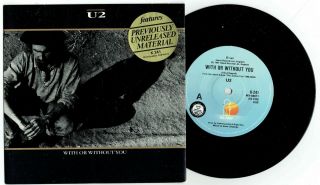 U2 - With Or Without You - Rare 7 " 45 Promo Vinyl Record W Pict Slv - 1987