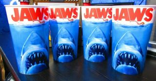 Jaws Movie Poster Plastic Cup Cups 20oz Set Of 4 Party Favor Universal Horror