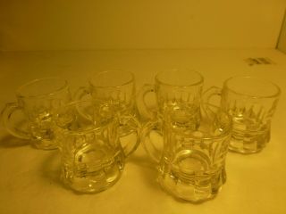 Federal Glass Set Of 6 Beer Mug Shot Glasses Barware Clear Glass,  About 1 7/8 In