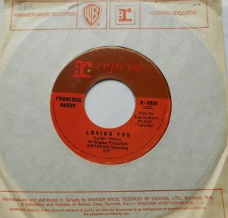 Francoise Hardy Loving You Ex Canada 1969 Elvis Presley Reprise 45