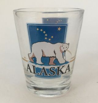 Alaska Polar Bear State Flag Shot Glass Travel Souvenir Barware
