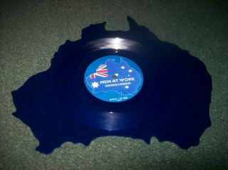 Men At Work - Down Under,  Shaped Blue Vinyl 7 " Single Uk 1981 Epic Epca 10 1980