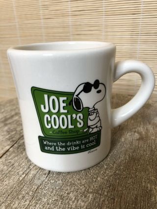Snoopy Joe Cool Hallmark Coffee Mug Nwt Ivory Green