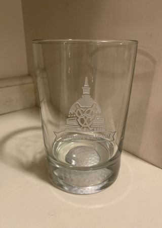 Congressional Country Club Beverage Glass W/ Golf Ball Design And Logo