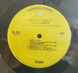 Black Sabbath - Master Of Reality Warner Bros LP HEAVY METAL STEREO GREEN LBL 2