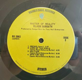 Black Sabbath - Master Of Reality Warner Bros LP HEAVY METAL STEREO GREEN LBL 3