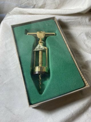 Vintage Corkscrew Wine Bottle Opener Gold Plated Made In Germany Ob