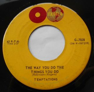 Canada Vg,  To Ex The Temptations The Way You Do The Things 1964 Funk Soul 45