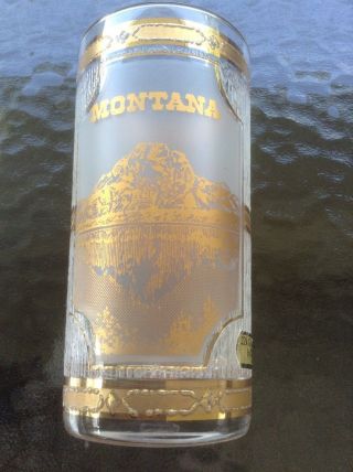 Culver Glass Tumbler Montana Souvenir 22k Gold Trim State Travel Big Sky Country