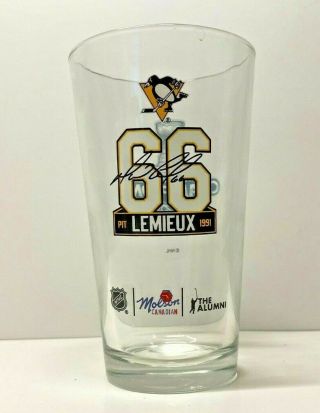 Molson Canadian Stanley Cup Alumni Beer Glass Mario Lemieux Pittsburgh 1991