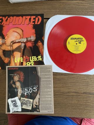 The Exploited Limited Edition Red Vinyl Live At Leeds 1983 Of 300 No Pin Patch