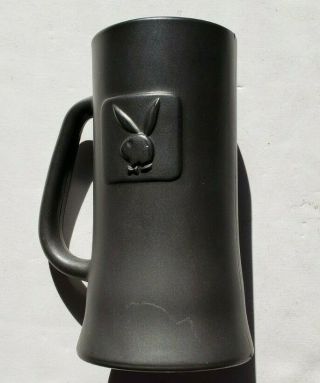 Vintage Playboy Club Beer Mug Glass Collectible Gray Frosted Raised Bunny 6.  5”