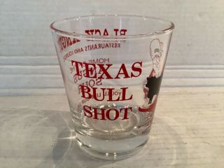 Vintage Texas Bull Shot Black Angus,  Mr.  Angus Rocks Lowball Whiskey Glass