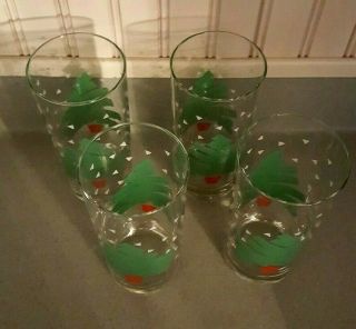4 Confetti Christmas Tree Water Glasses Dayton Hudson 1988 2