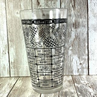 Vintage Federal Cocktail Drink 7 Recipes Shaker Mixing Glass Black On Clear