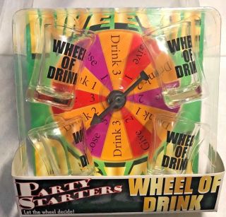 Wheel Of Drink Shot Glass Drinking Game Party Starters Nos Orig Pkg Fun