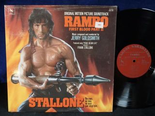 Rambo/first Blood Part Ii Jerry Goldsmith/stallone War Soundtrack Lp Nm/shrink