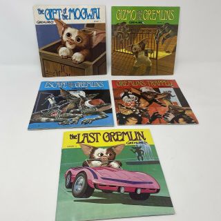 Gremlins 7” Read Along Vinyl Records Complete Set 1 - 5 Vg,