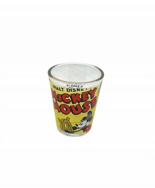 Vintage Walt Disney Mickey Mouse Steamboat Willie 1928 Shot Glass 2.  25 " Tall