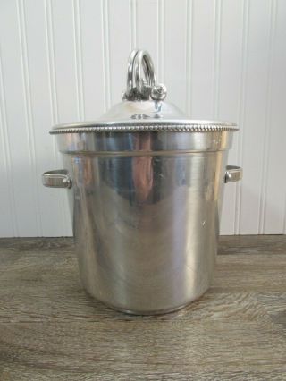 B W Buenilum Vintage Aluminum Ice Bucket Lidded With Plastic Liner