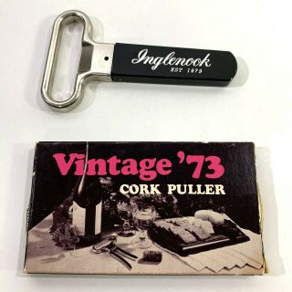 Vintage 73 Inglenook Cork Puller Metal Pronged Wine Bottle Opener With Sheath