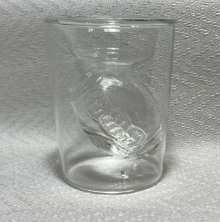 Hand Blown Shot Glass Suspended Football 3 In 1.  5 Oz