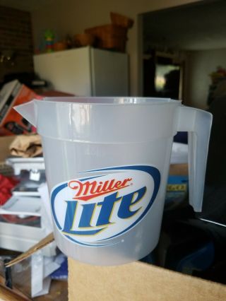 1.  5 Quart / 48oz Miller Lite Plastic Beer Pitcher