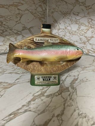 Vintage Jim Beam Whiskey Rainbow Trout Decanter 1975 Empty Fishing Hall Of Fame