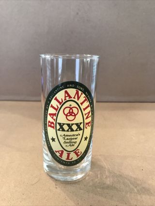 Vintage Ballantine Beer Glass Xxx Ale Newark Nj Classic Label Lager 12 Oz See
