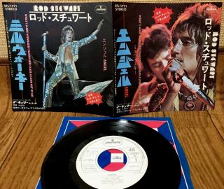 Rod Stewart - Angel 1972 Japan White Label Promo Ps 7 " Sfl - 1771 Jimi Hendrix
