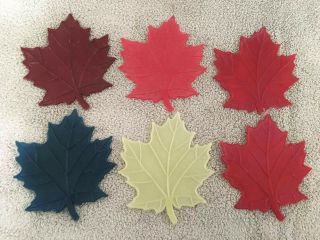 Vintage Leaf Coasters,  Set Of 6,  Fall Autumn Décor,  In