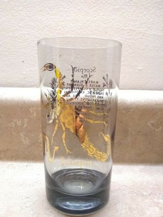 Scorpio Zodiac 5.  5 " Glass Cup Drinking Gold Stamped Astrological