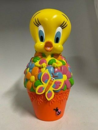 Vintage Looney Tunes 2001 3d Tweety Bird Sipper Water Bottle With Straw